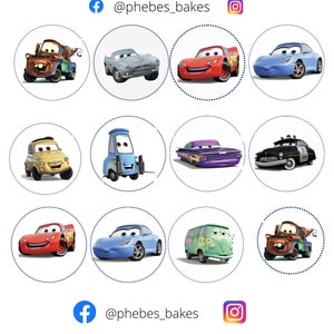Cars cupcake toppers - edible cars cupcake toppers