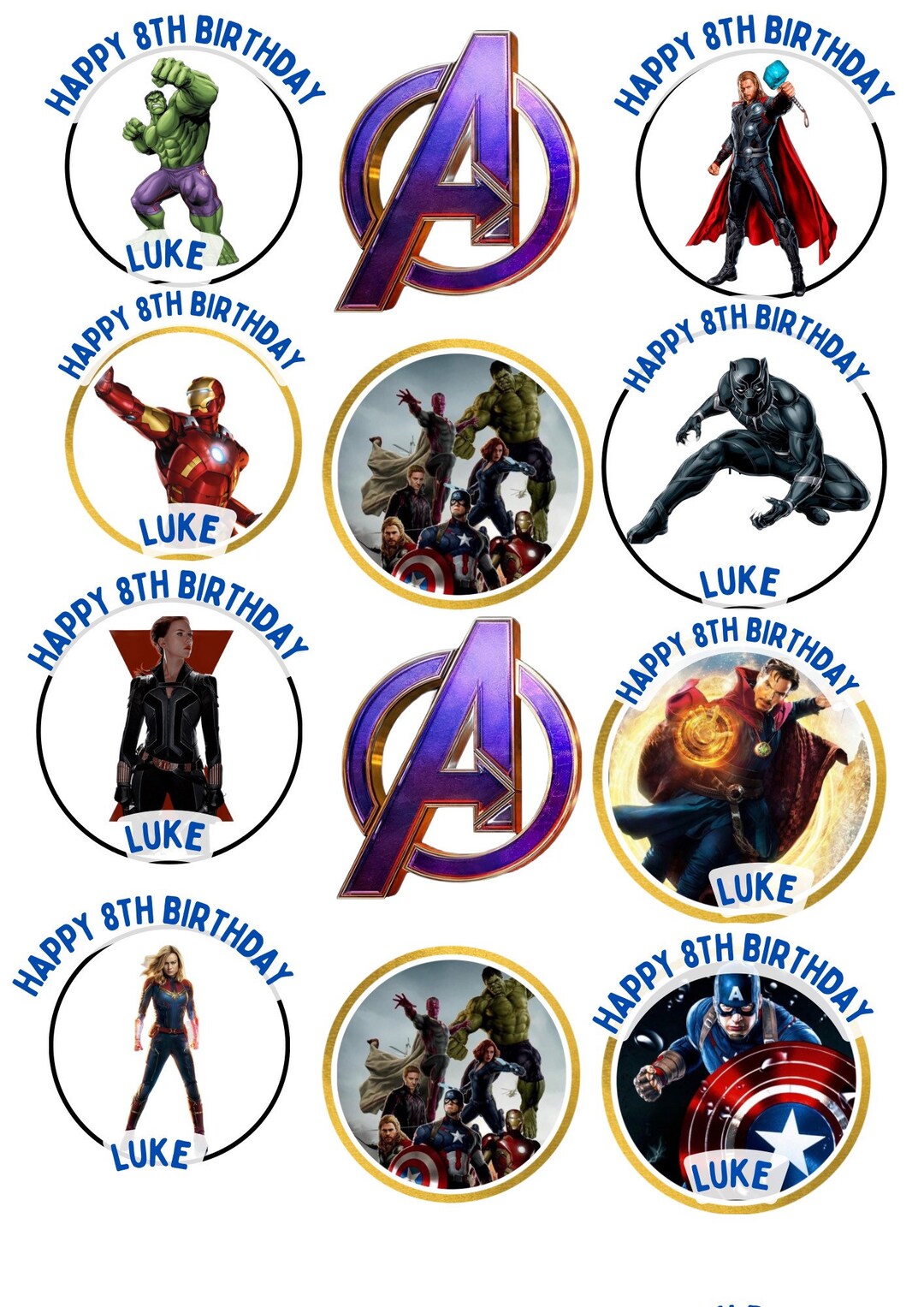 Superhero Cupcake Topper Edible Toppers Etsy