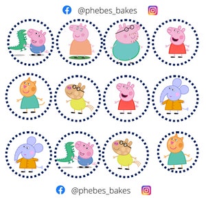 peppa pig cupcake toppers