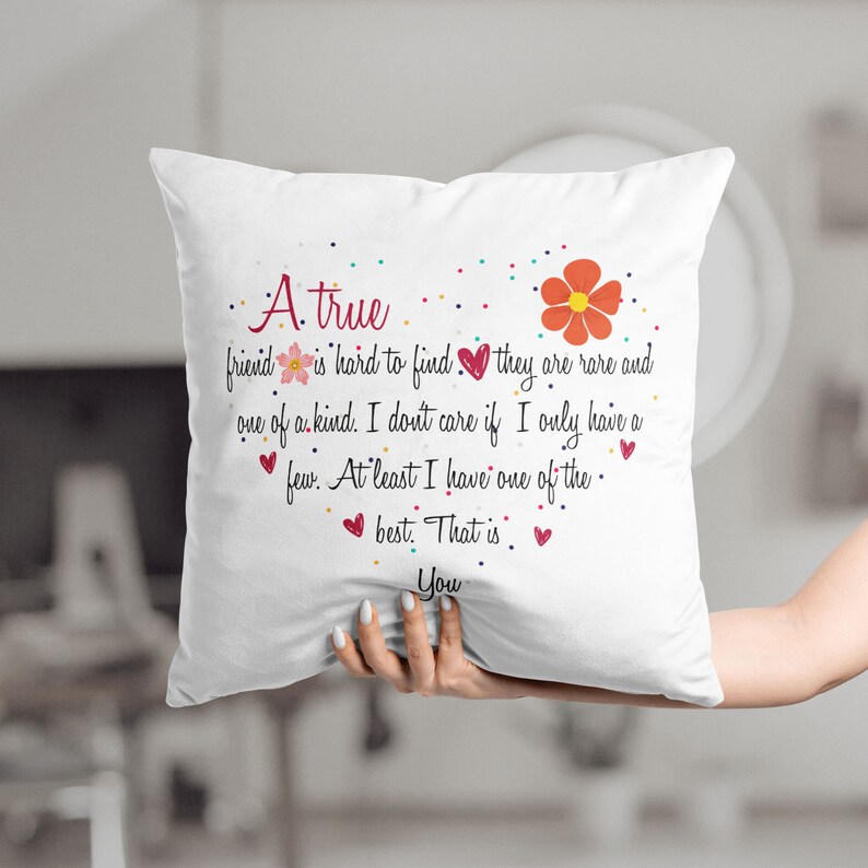 Sentimental Serenity Friendship Quote Cushion for Heartfelt Etsy UK