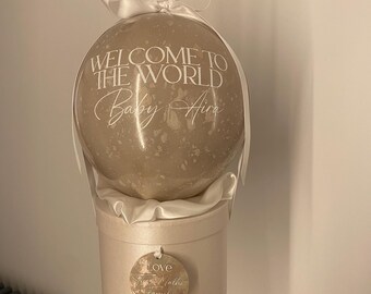 Personalised marble effect bobo balloon gift box. Gift for any occasion.