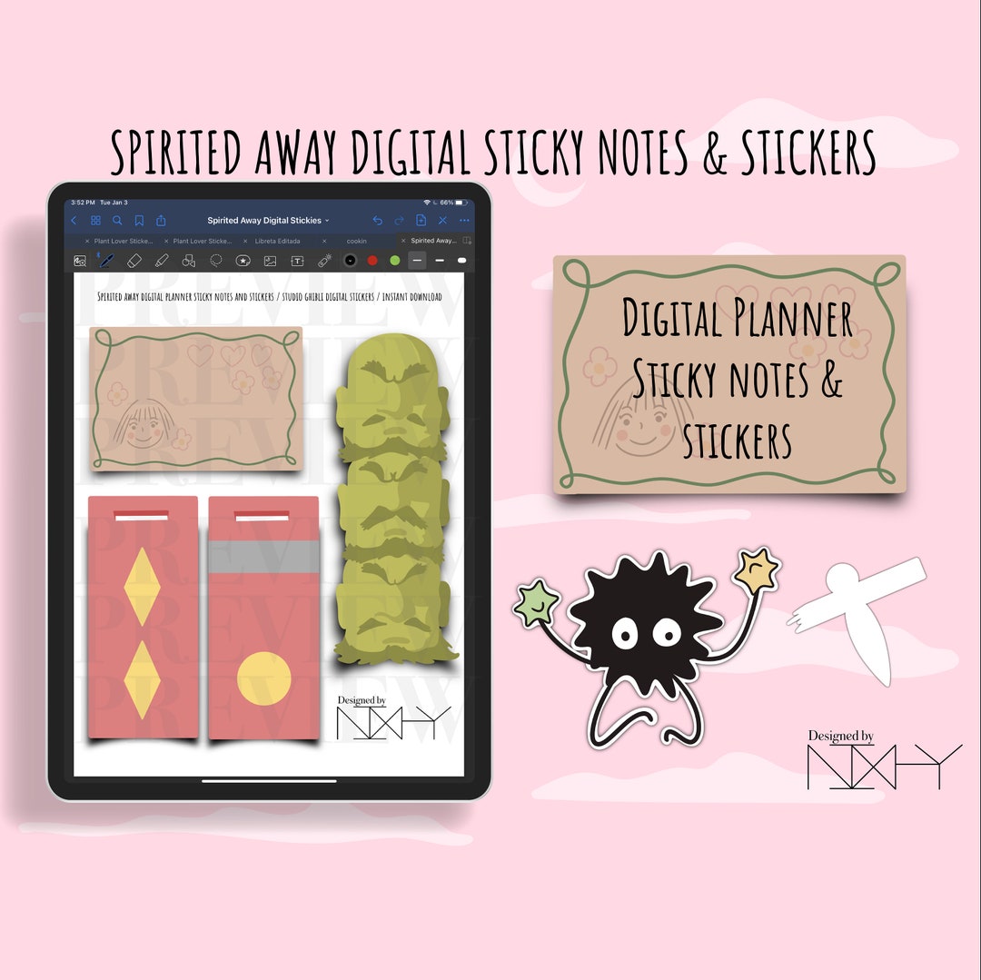 Anime Digital Stickers, Studio Ghibli Digital Planner Stickers, Digital