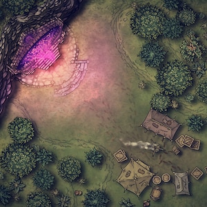 Portal-Battle Map, Nacht und Tag, für selbst gebastelte Kampagnen, Dungeons and Dragons, Fantasy-Gelände. Digitaler Download in 4k