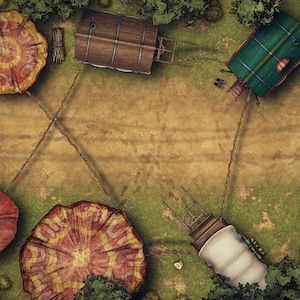 Schotterstraße Schlachtkarte, Nacht und Tag, für selbstgebraute Kampagnen, Dungeons and Dragons, Fantasy-Gelände. Digitaler Download in 4K