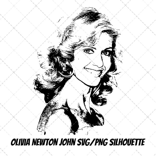 Olivia Newton John Silhouette SVG PNG Digital Download Only Transparent Background, T-Shirts, tote bags, posters graphic designs,