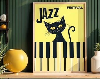 Jazz Wall Art Print | Retro Jazz Poster for Music Lovers | Jazz Music Wall Art | New Orleans Jazz Gift | Musician Art Print | Jazz Decor