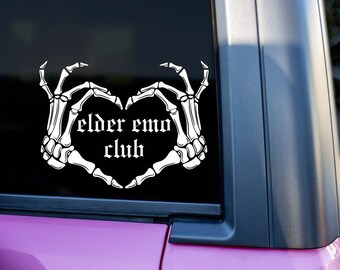 Elder Emo Club | It Was Never a Phase| Emo Music | Emo | Punk Rock | Skeleton Hands | Car Decal | Car Vinyl | Vinyl | Decal |