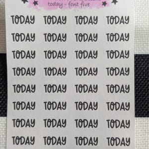 Today Planner Stickers, Sticker Sheet, Script Stickers