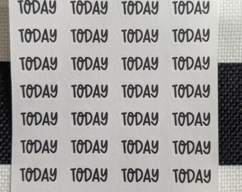 Today Planner Stickers, Sticker Sheet, Script Stickers