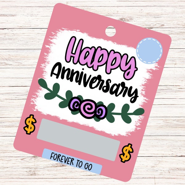 Anniversary Money Holder, Anniversary Money, Anniversary Gift, Anniversary Money Card, Anniversary, Cash Card, Money Roll Up