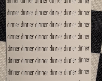Adesivi per la pianificazione della cena, foglio di adesivi, adesivi con scritte