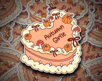 Autumn Girlie Cake Sticker | Spooky Sticker | Spooky Babe Decal | Halloween Vinyl | Halloween | Spooky Babe | Babe