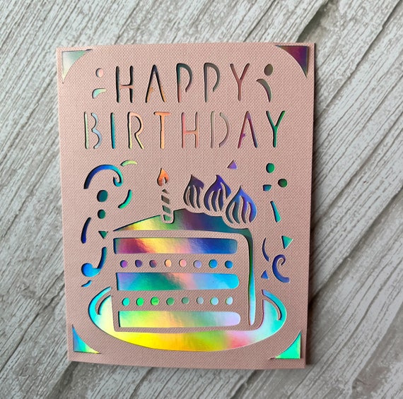 Birthday Card Cutaway Card Cricut Card Insert Card Etsy