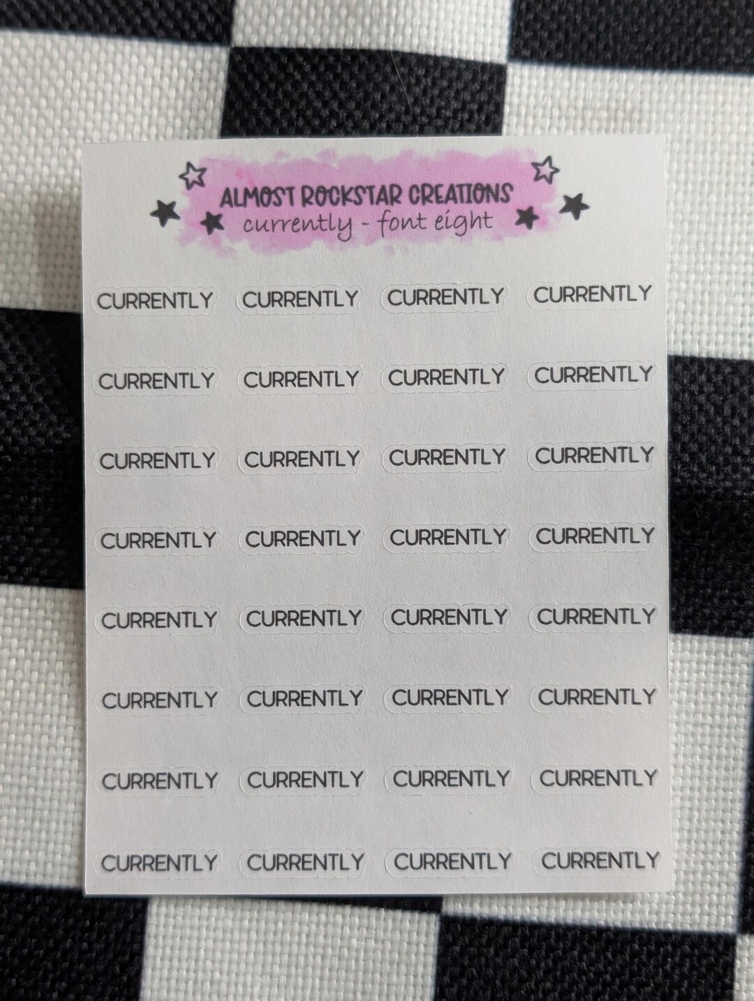 Currently Planner Stickers, Sticker Sheet, Script Stickers - Etsy