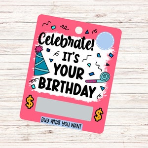 Porta soldi di buon compleanno, carta di denaro di compleanno, buon compleanno, porta carta regalo, carta bancomat, arrotola soldi
