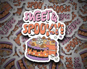Sweet & Spooky Sticker | Halloween Sticker | Halloween Cake | Halloween Sweet | Halloween Spooky | Halloween | Sticker | Die Cut Sticker