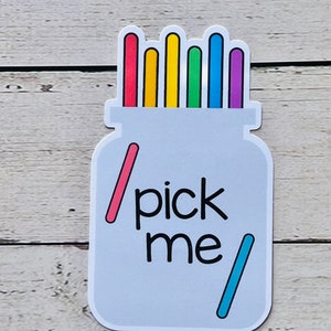 Pick Me Popsicle Stick Label | Labels Back to School | Classroom Labels | Classroom Stickers| Classroom Organization