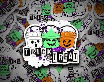Trick or Treat Sticker| McDonalds Halloween Bucket| Pumpkin | Witch | Ghost | Halloween | Sticker | Die Cut Sticker