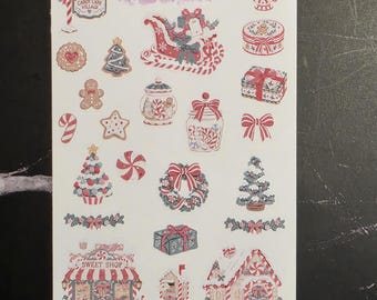 Candy Cane Village deco sheet, Planner Stickers, Planner Deco Stickers, Doodle Stickers, Colorful Stickers
