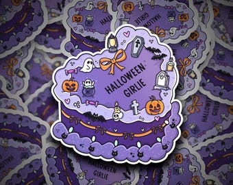 Halloween Girlie Cake Sticker | Spooky Sticker | Spooky Babe Decal | Halloween Vinyl | Halloween | Spooky Babe | Babe
