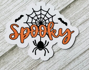 Spooky Sticker | Halloween Sticker | Spider Sticker | Spiderweb | Spider|  Halloween | Sticker | Die Cut Sticker
