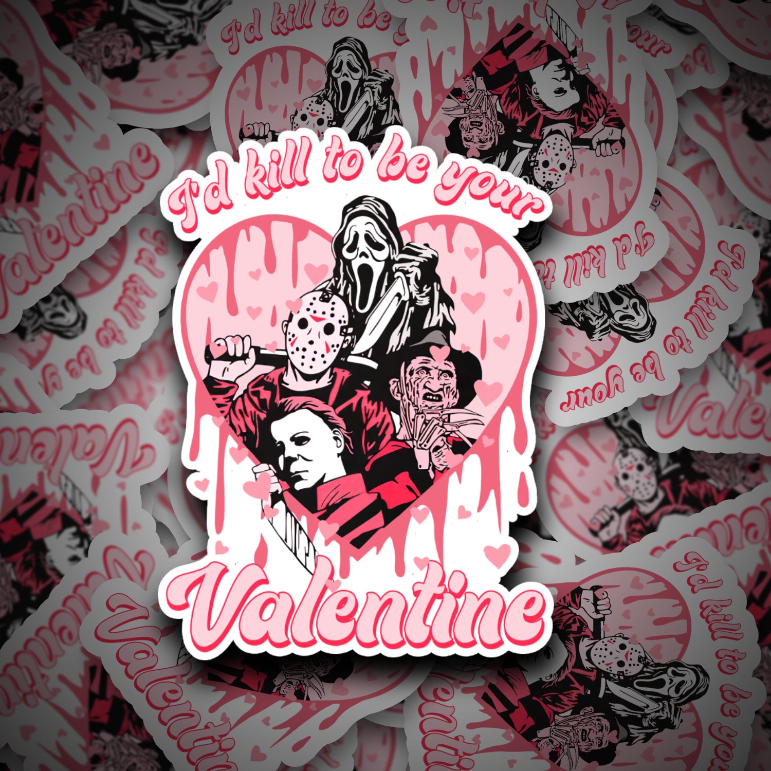 Discover Horror Halloween Valentines Sticker | Horror Movie Sticker