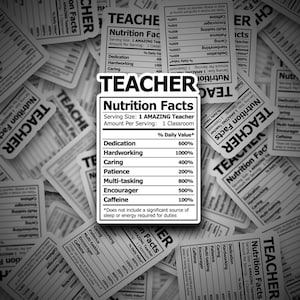 Teacher Nutrition Sticker | Teacher Sticker| Teacher Decal | Vinyl | Vinyl Decal | Stickers | Teachers| Teacher Sticker | Teacher | Sticker