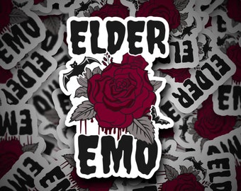 Elder Emo / Nunca fue una fase / Música emo / Emo / Punk Rock / Pegatina / Pegatina troquelada