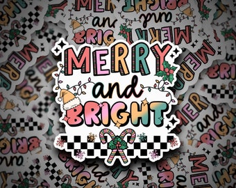 Fröhlich und hell Sticker | Weihnachtsaufkleber | Weihnachtsaufkleber | Fröhlich & Hell | Weihnachten | Aufkleber | Die Cut Sticker
