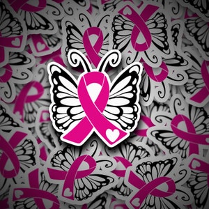 Breast Cancer Sticker, Breast Cancer Butterfly, Breast Cancer Awareness, Breast Cancer Survivor, Breast Cancer, Sticker