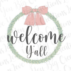 Welcome Y’all Ivy Wreath PNG