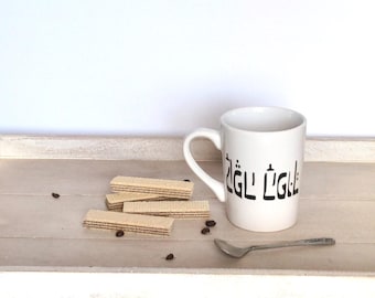 Cafe Hafuch Hebrew Mug Funny Upside Down Coffee Cup Israeli Cappuccino Gift Jewish Humor Present for Coffee Lover Tel Aviv Style for Him Her