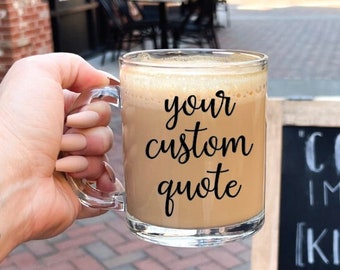 Custom glass coffee mug, glass mug, personalized coffee mug, floral mug, floral glass mug, coffee mug, glass coffee cup, tea cup, glass