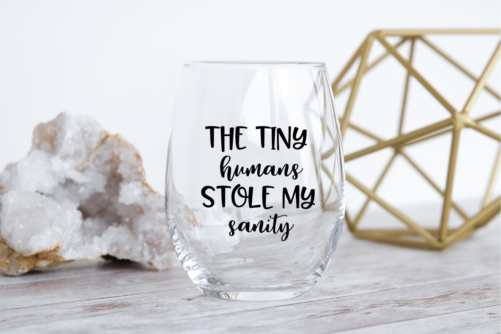 Tiny Humans Stole My Sanity, Mother's Day Stemless Wine Glass, Funny Wine  Lovers