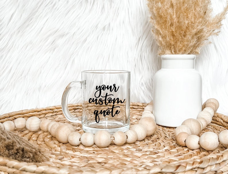 Custom Glass Mug Custom Glass Coffee Mug Personalized Coffee Etsy
