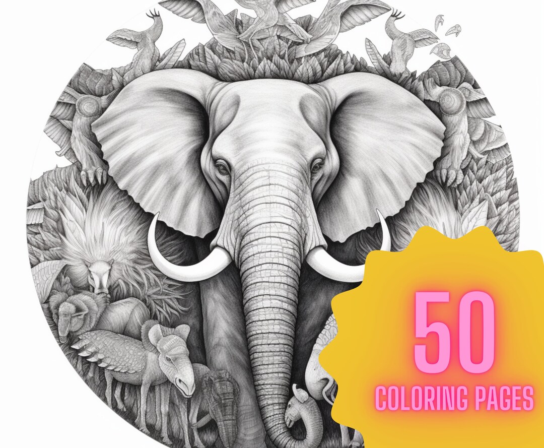 50 Animal Mandala Adult Coloring Pages Digital Download - Etsy