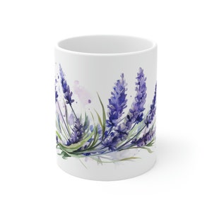 Lavender Flower Ceramic Mug 11oz
