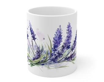 Lavender Flower Ceramic Mug 11oz