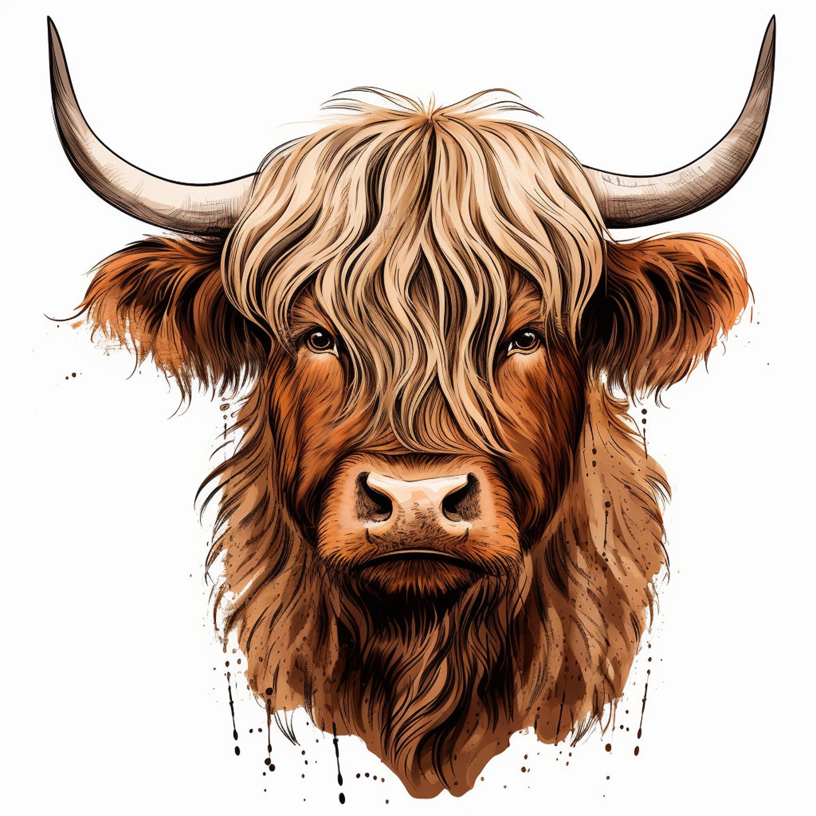 Highland Cow Printable Clipart 20 Instant Digital Downloads Etsy