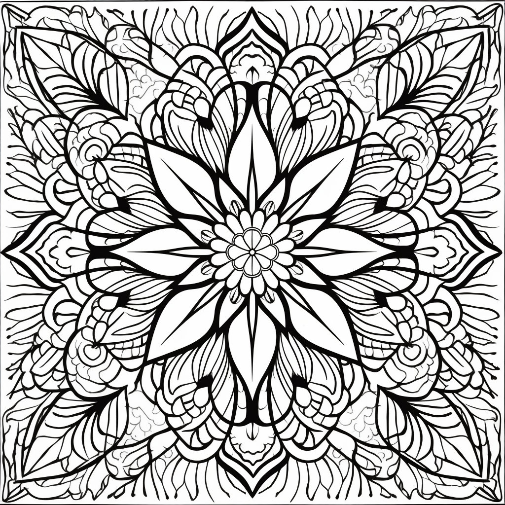 Kaleidoscope Mandala Adult Coloring Pages 60 Detailed Digital - Etsy