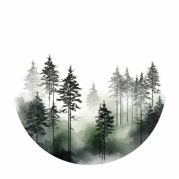 Minimalist Outdoor Nature Forest Clipart 20 Printable Digital Downloads