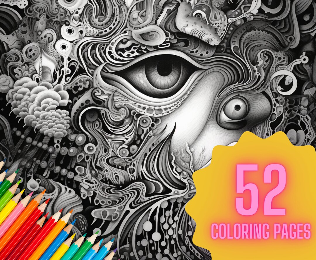 10 Trippy Adult Coloring Pages for a Psychedelic Experience