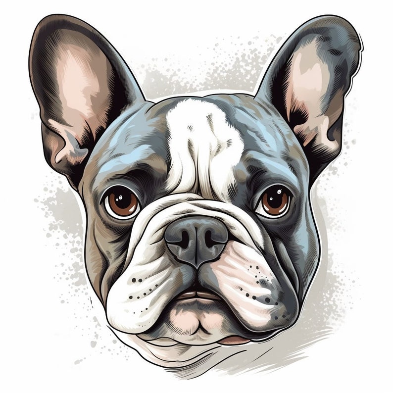 French Bulldog Frenchie Clipart Dog Art Printable 20 Digital - Etsy
