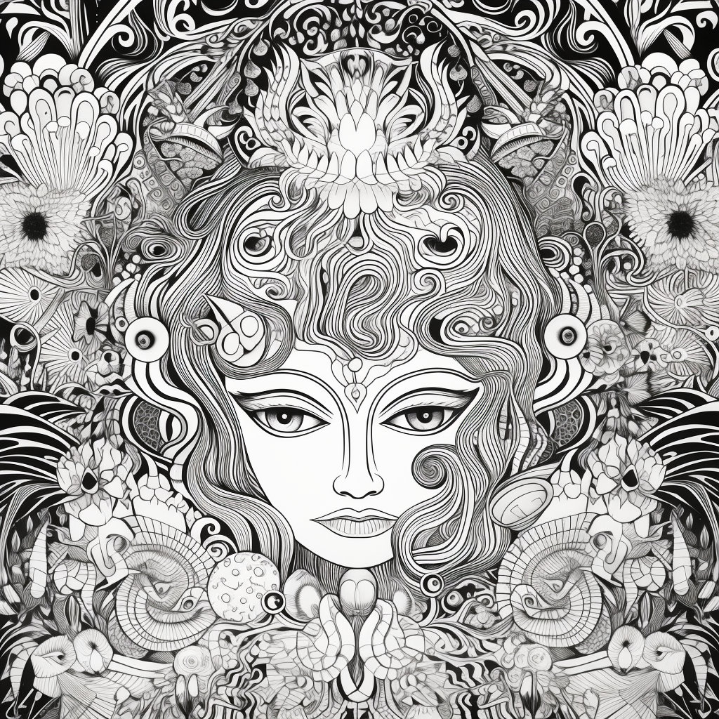 10 Trippy Adult Coloring Pages for a Psychedelic Experience