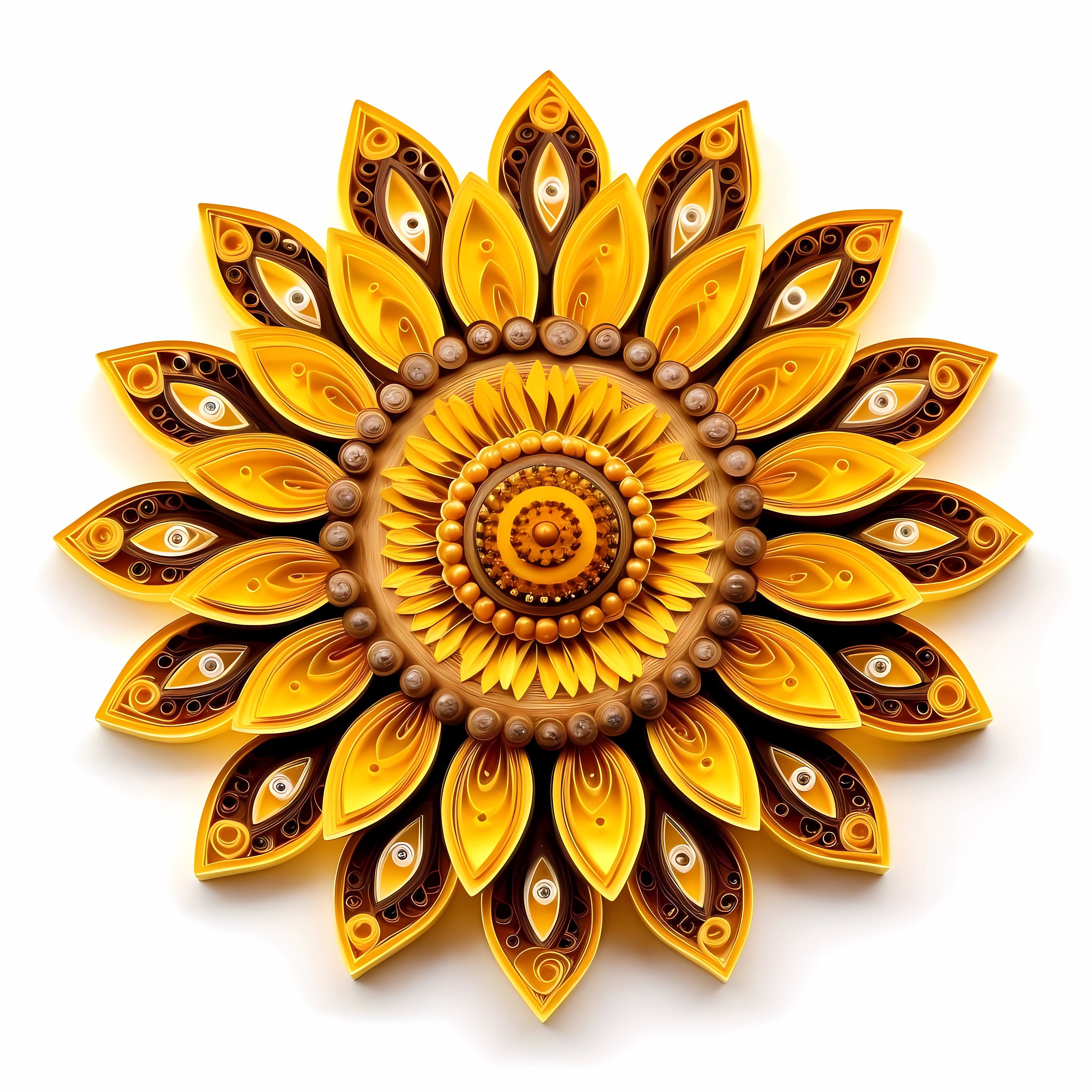 20 Quilling Sunflower Floral Colorful Flower Clip Art Digital Downloads