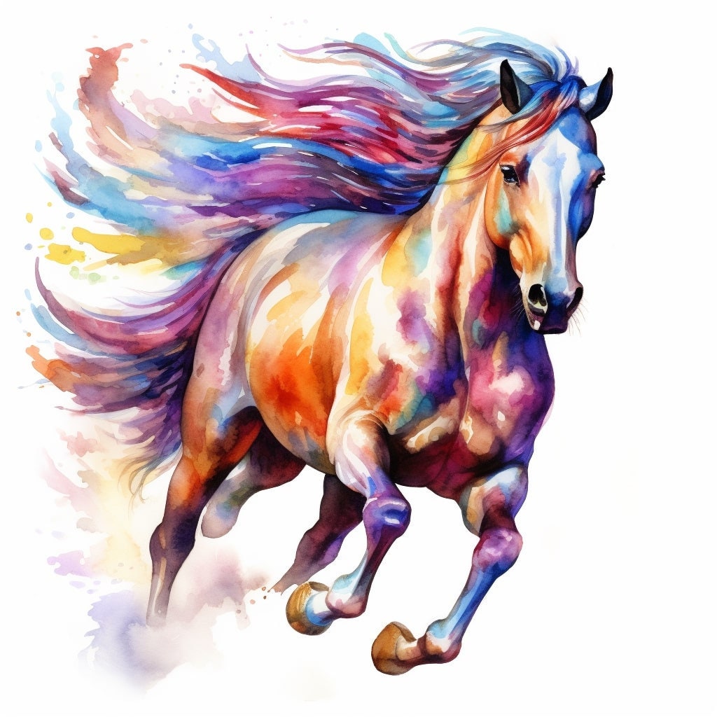 25 Watercolor Horse Portrait Clipart Instant Digital Download - Etsy