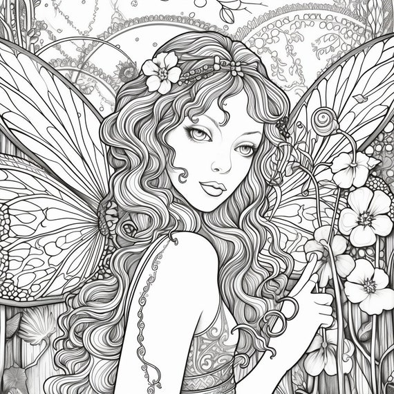 5 Pages Fairies Digital Downloads Instant Coloring Pages, Fairy Hair,  Fairy, Adult Color Book -  Norway