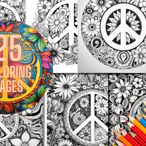 25 Erwachsene Malvorlagen Peace Zeichen Floral Designs
