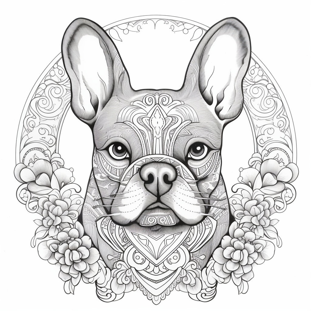 Franse Bulldog volwassen kleurplaat afdrukbare Frenchie digitale downloads  51 afbeeldingen - Etsy België, image size:1024x1024