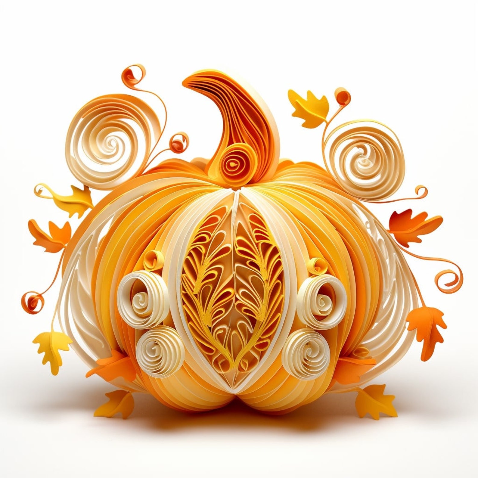 20 Quilling Pumpkins Colorful Holiday Fall Season Clip Art Digital ...
